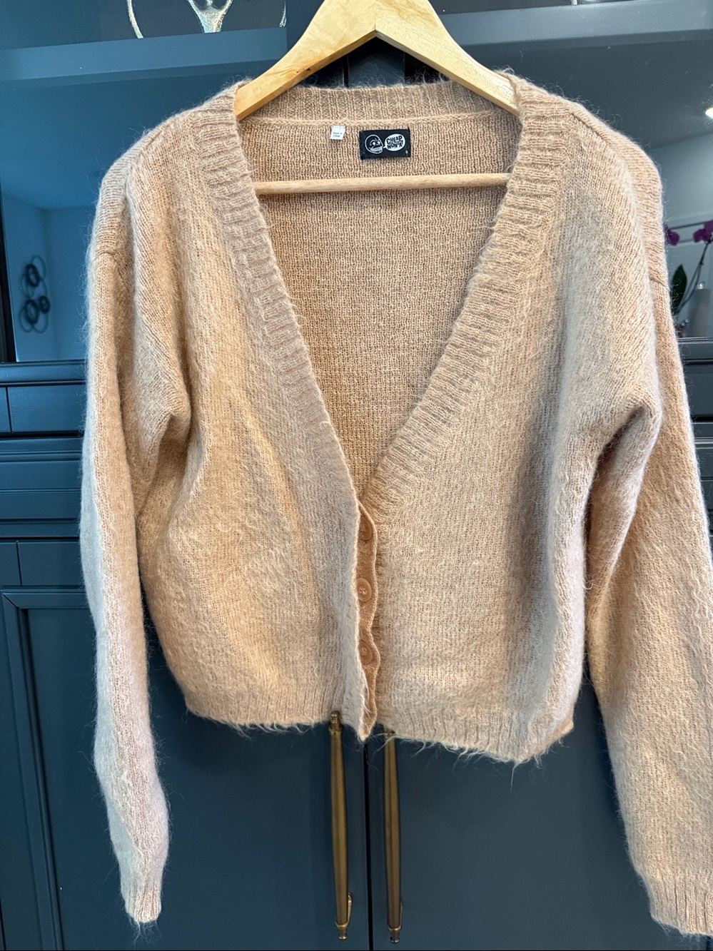 Cheap Monday Women's Cozy V-Neck Fuzzy Cardigan Sweater